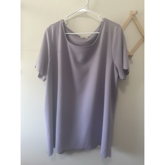 Jodifl Scallop Edge Purple Blouse Size 3x - Picture 1 of 6